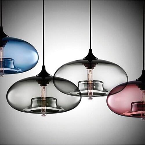 Modern Colorful Glass Apple Shape Pendant Light Lighting for Restaurant Dining Living Room Bedside Bedroom Ceiling Hanging Lamp