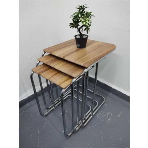 Modern Luxury Zigon 3'lü Wheel Mdf C Pattern Coffee table Black coffe table