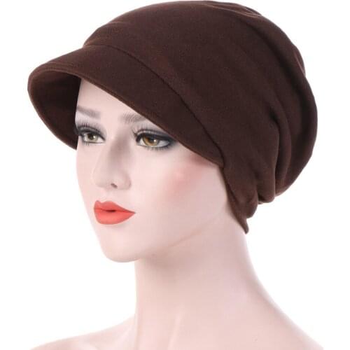 High Quality Hats Women Cotton Warm Windproof Chemotherapy Cap Muslim Hat Head Wrap Cap Hijabs Turban Elastic Cloth Head Hats