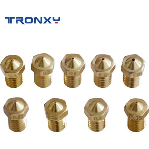 For 3D Printer impressora 3d Parts 1pc V5 V6 E3DV6 Nozzle 0.4mm nozzle Part Copper Filament M6 Threaded Brass nozzle