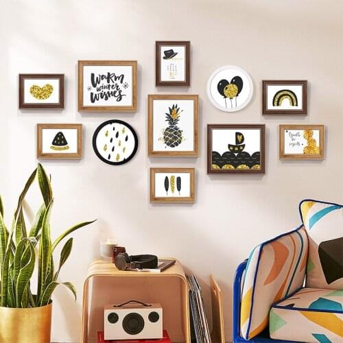 11 Pieces/set Photo Frames Set with Installation Kit Home Decor Frame Vintage Wall Photo Frame Set Creative Picture Frame Q
