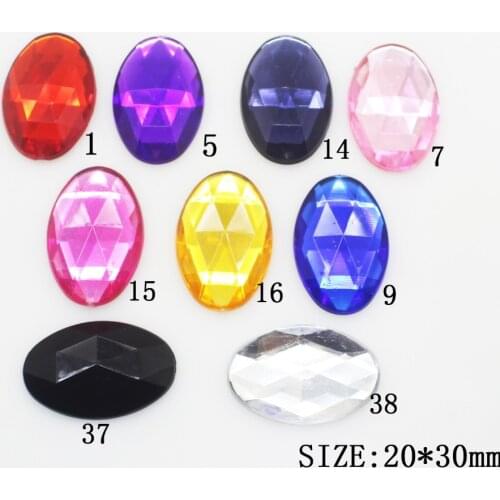 2018 Fashion 20Pcs/Lot 20*30mm Oval Wedding Decor Acrylic Diy Flatback Sewing handwork accessories
