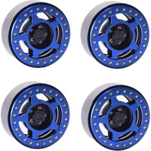 4 Pcs RC Car 2.2 Inch Beadlock Wheel Rim for 1:8 Scale RC Crawler Off-Road Climbing Car Hobby Vehicle Model Replacement