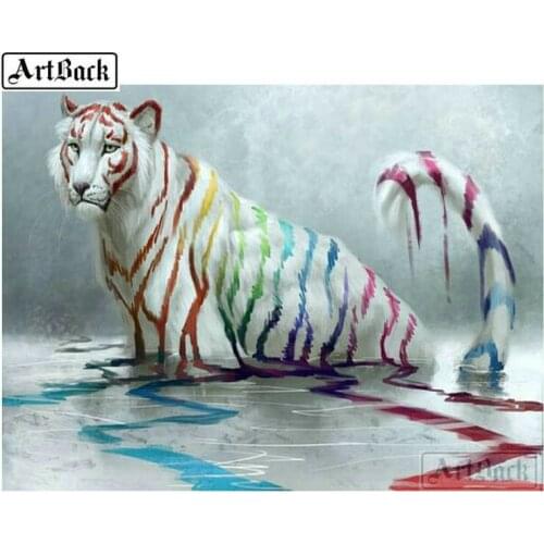 5d diy diamond painting tiger square drill full diamond embroidered crystal mosaic animal painting 20x25cm for home decoration