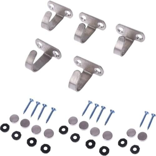 5x Stainless Steel J Shape Hook For Ceiling Cabinet Top Hanger Cloth Towel Robe