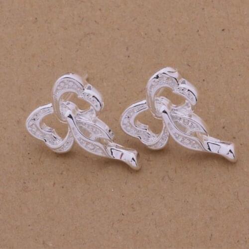 AE453 Hot sterling earrings , fashion jewelry , ribbon /clsalcza avuajnba silver color