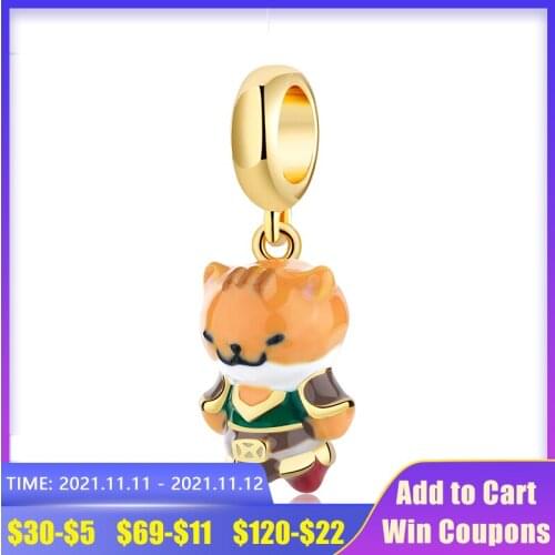 AGATA Original Silver 925 Charms Zoo City Hero Warrior Cat 100% 925 Sterling Silver Beads Enamel for Pandora Bracelet Making