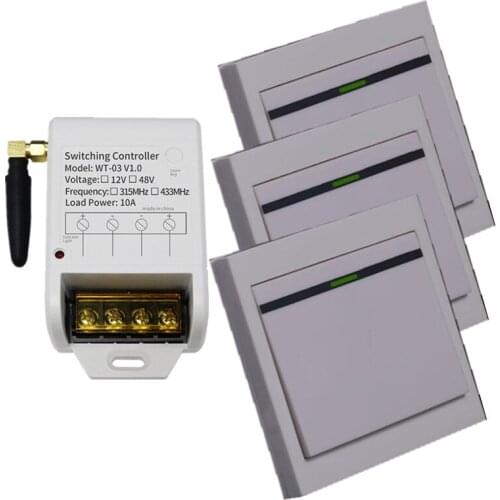 DC12V 24V 36V 48V 30A 1CH Remote Switch Receiver Wall Transmitter Wireless Power Switch Garage Door lamp/window/shutters