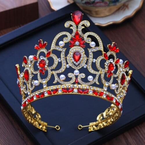 Big Crown for King and Queen Princess Pageant Tiaras and Crowns Rhinestone Headbands for Women Bride Wedding Hair Accessories