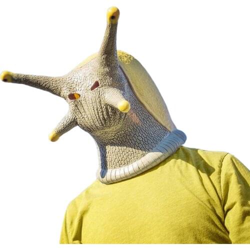 Fast Shipping Snail Slug Cosplay Mask Halloween Latex Full Funny Happy Face Cosplay Props Fancy Party Mask Costume