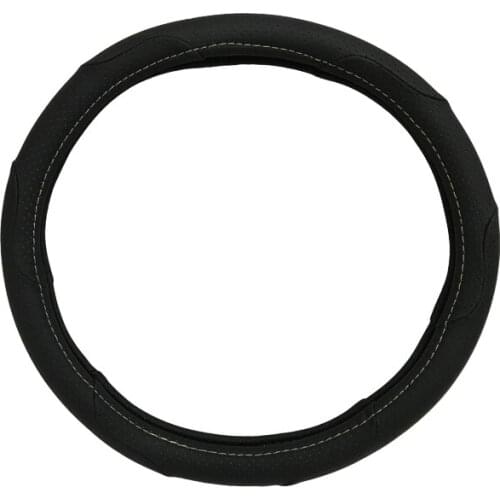 38CM Black With Small Holes Universal High Quality Fashion PU Leather Car Auto Steering Wheel Cover