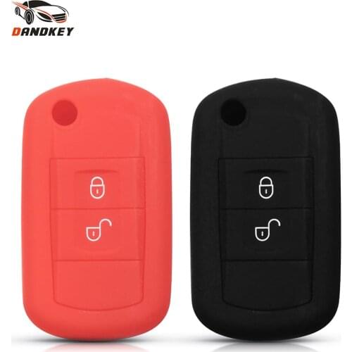 Dandkey Remote Car Silicone Rubber Key Fob Cover Case 3 Button For Land Rover Freelander LR3 Range Rover Sport Discovery Evoque