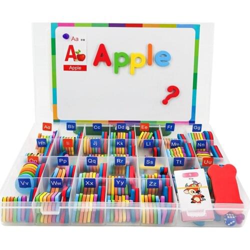 Kids Magnetic Letter Recognition Spelling Game Stickers English Early Educational Magnetic Decoration Sticker Home Kindergarten