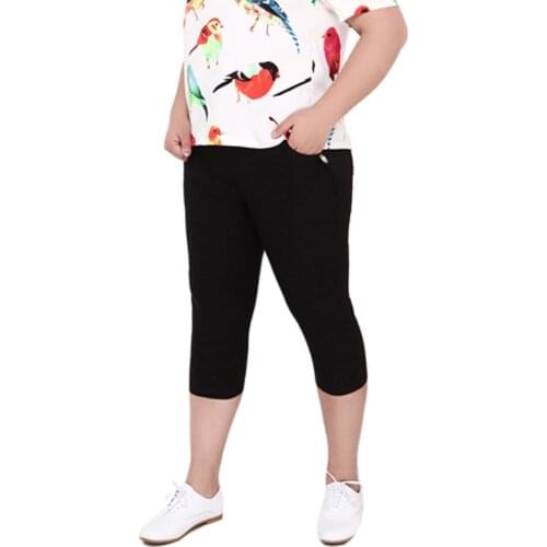 Summer Capris Pants High Waist Pencil Pants Ladies Black White Breeches Stretch Skinny Calf Length Trousers for women