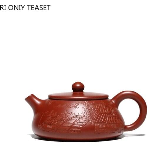 120ml Chinese Yixing Purple Clay Teapots Raw Ore Dahongpao Stone Scoop Tea Pot Home Zisha Filter Kettle Customized Tea Set Gifts