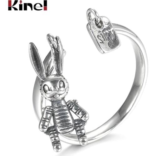 Kinel 100% Real 925 Sterling Silver Rings Fine Jewelry Korean Style Finger Animal Ring For Women Wedding Band Gift