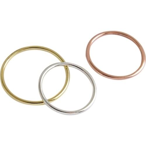 ZEMIOR S925 Sterling Silver Smooth lines Thin Rings Simplicity Ring For Women Fashion Jewelry Best Selling Valentines Day