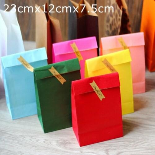 Kraft paper bag, Merry Christmas kraft paper bag, gift paper bag, Snack Cookie Packaging Paper Bag 23x12x7.5cm 30pcs/lot