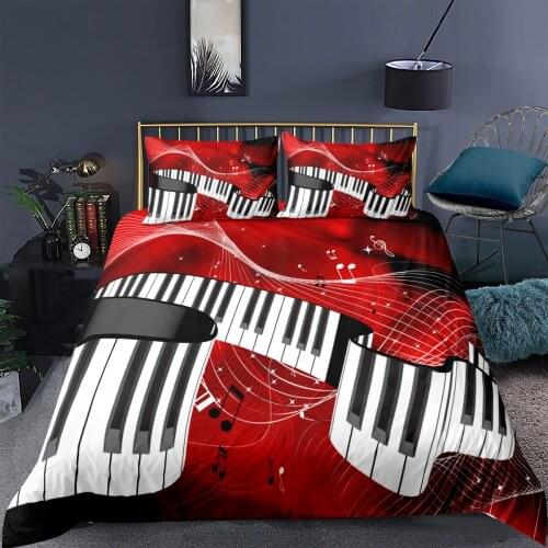 3D Piano Keys Printed Duvet Cover Pillowcase 2/3 Pcs Home Textiles Bedding Set Quilt Cover Single Twin Double Full Queen King