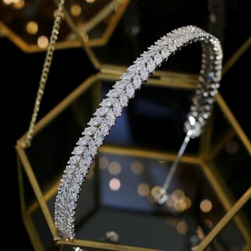 ASNORA Tiara Zirconia Headwear Crown Hairband Crystal Headband Bridal Banquet Dress Bridal Accessories Wedding Jewelry