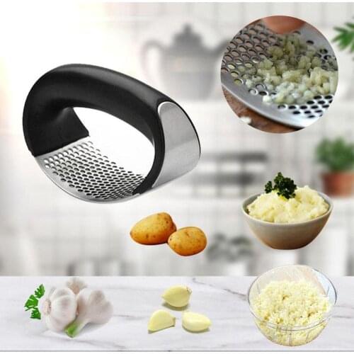 Stainless Steel Garlic Press Manual Garlic Mincer Chopping Garlic Tools Curve Fruit Vegetable Tools Kitchen Gadgets