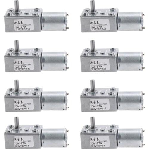 DC 12V Worm Gear Reduction Motor 2-100RPM Reversible High Torque Turbo Geared Electric Motor Mini Gearbox Reducer for Automation