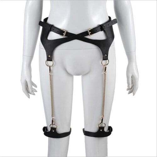 Open Crotch Sexy Leather Woman Sex Pants Waist Thigh Bondage Belt Bdsm Fetish Wear Underwear Men Strapon Lingerie S0903