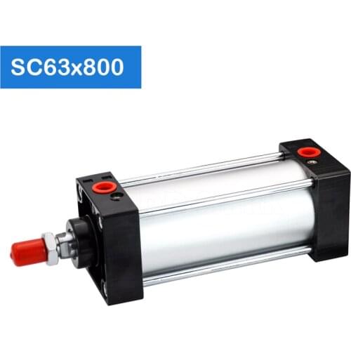 SC63X800 63mm Bore 800mm Stroke Air Pressure Plunger Actuator Price Double Acting Piston And Pneumatic Cylinder Standard