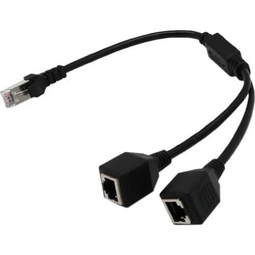 RJ45 Network Splitter Adapter Cable 1 Male to 2 Female Socket Port LAN Ethernet Network Splitter Y Adapter Cable