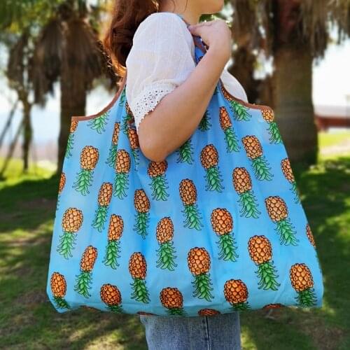 Folding Shopping Bag Eco-friendly Reusable Portable Shoulder Handbag for Travel Grocery Fashion Pocket Tote Bags