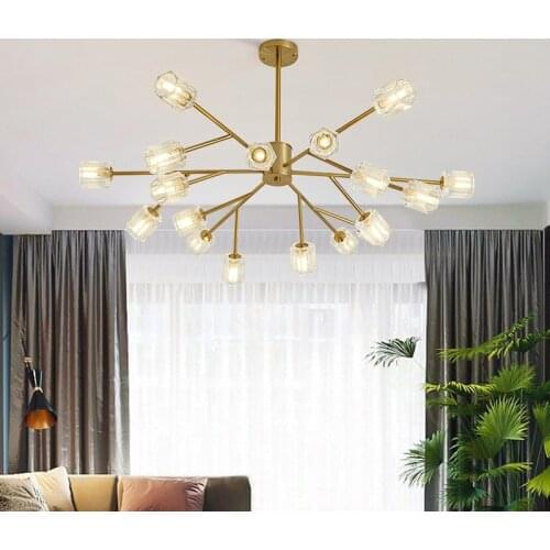 New modern living room lamp Nordic LED chandelier modern minimalist atmosphere restaurant light luxury molecular bedroom lamp