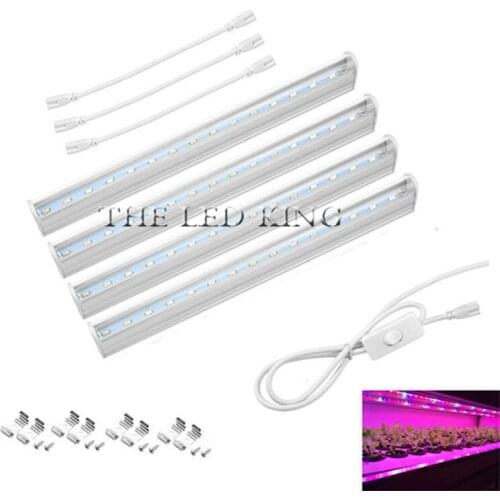 10W 7W T5 LED SMD 5730 2835 Grow Light Bar Lamp AC 85-265V Full Spectrum Hydroponic Plant Red 660nm and Blue 460nm US/EU Plug