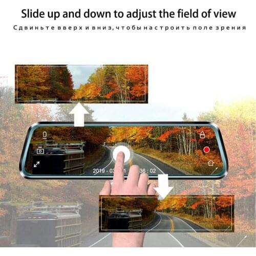 10in 1080P Duals Lens Car DVR Dash Cam High-definition Video Camera Recorder Rearview Mirror GK99