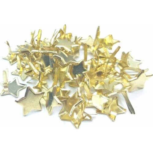 50PCs Star Brad Scrapbooking Embellishment Fastener Brads Metal Crafts For Shoes Nails Needle DIY Decoration Photo Clips 14*12mm