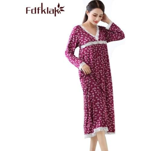 Plus Size Sexy Sleepwear Women Nightwear Night Dress Spring Summer Long Cotton Nightdress Sleeping Gowns Nightgown XXL Fdfklak