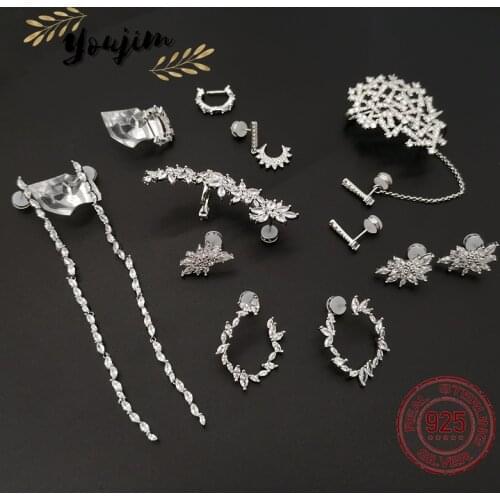 New style zircon earrings ear clips earrings 925 sterling silver Monaco luxury jewelry Women gifts