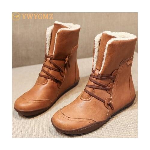 2020 New Women Boots Winter Plush Ankle Waterproof Warm Snow Boots Platform Keep with Thicken Fur Heels Botas Mujer Femme