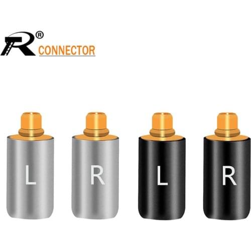 10pcs/5pairs Enthusiasts Jack L/R MMCX Black/Silver Earphone Pin Plug For Shure ED5 SE535 Gold Plated Connector