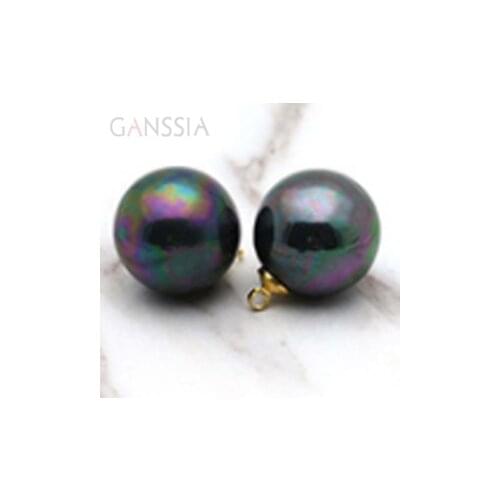 10pcs/lot Size:10mm&12mm Bonny Black Circular Resin Pearl Gold Shank Button for Clothing Sewing Craft DIY (SS-2270)