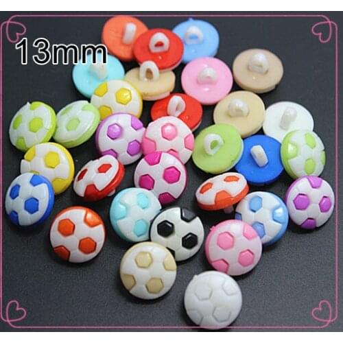 100PCS Mix Colors Popular Football Designs Plastic Buttons 1 hole Sewing cloth children Buttons
