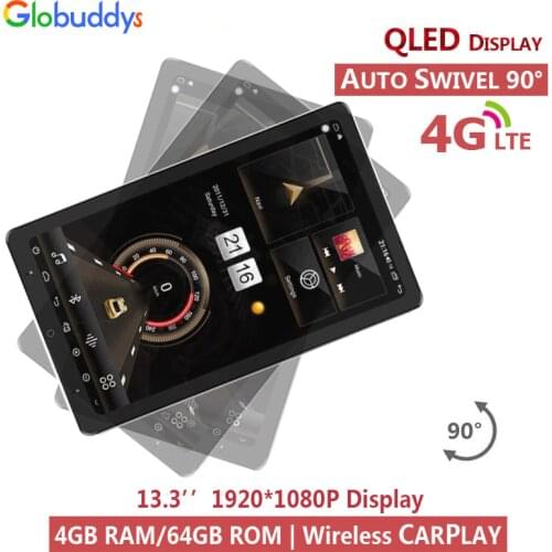 1920 13.3‘’ Tesla Radio Stereo 2 DIN,Universal CarPlay, Auto Swivel,Rotary Screen,магнито,Auto Stereo GPS,4G Internet Modem