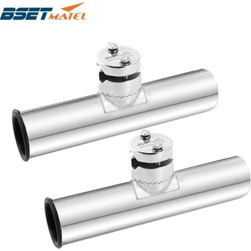 2 Pieces stainless steel 316 fishing rod rack holder clamp on Rail Mount for rail 3/4 to 1 inch boat yacht
