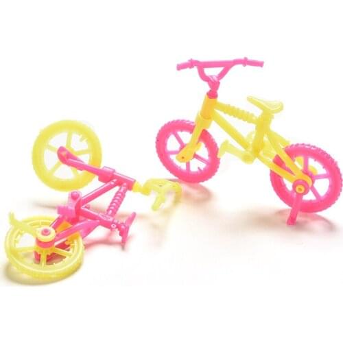 2 Pcs Mini Toy Bicycles Bikes for Accessories Girls Birthday Gifts Doll Accessories Fits for 10cm Dolls