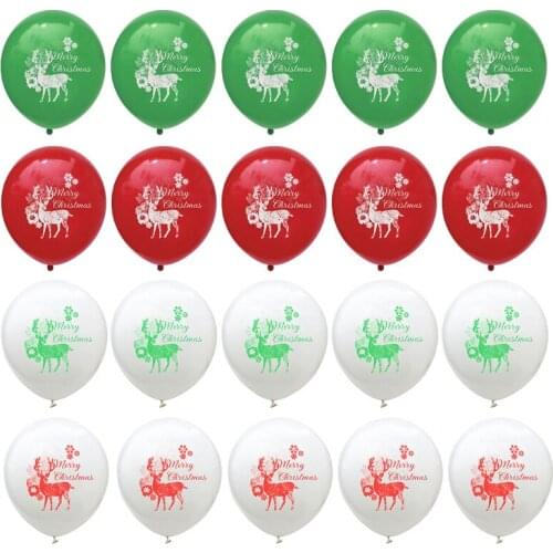 20pcs Merry Christmas Latex Balloon Happy New Year Decorations Balls Home Santa Clause Christmas Tree Xmas Party Supplies Globos