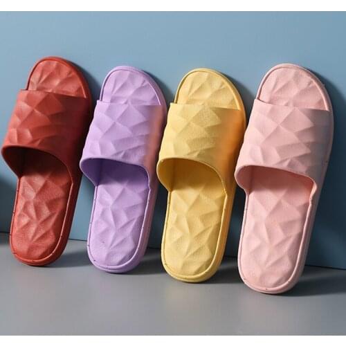 2021 Summer Woman Slippers Couple Slippers Candy Colours Shoes Indoor Bathroom Slippers PVC Light Slides Casual Home Slippers