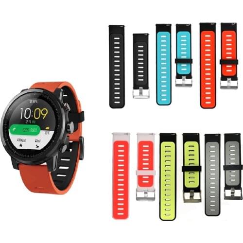 22mm Soft Silicone Wristband for Xiaomi Huami Amazfit Stratos 2 2S /For Amazfit Pace Bracelet Strap Smart Watch Band