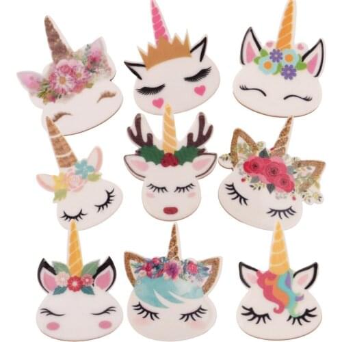 268PCS Boutique Patch Unicorn Accessories DIY Headwrap Unicorn Party Hair Accessories No Hair clip Bow for Headband