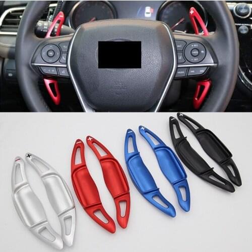2x Car Steering Wheel Shift Paddle Blade Extension Auto Direct Shifter Gear DSG Sticker Aluminum For Toyota Camry 2018 2019 2020