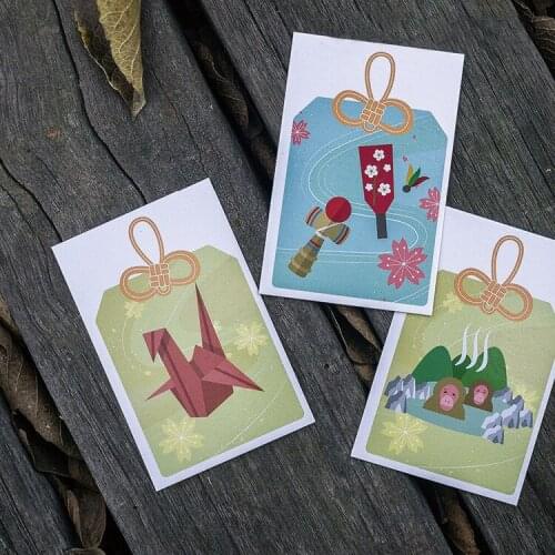 Multi-use 5.7*8.7cm 54pcs Mini Card cute amulet design print Scrapbooking party invitation cards valentine Christmas