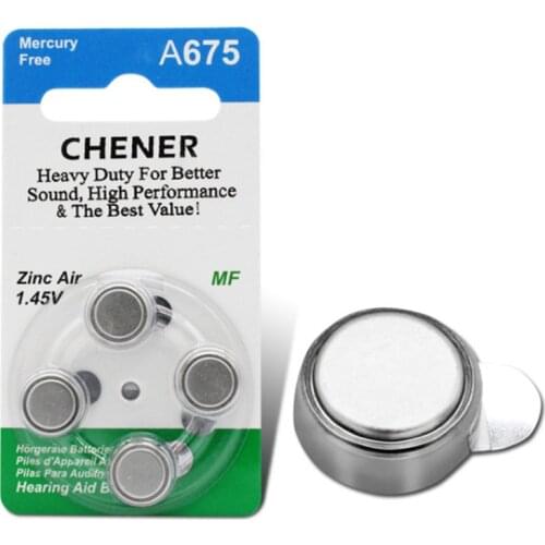20x A675 zinc air button battery 700mAh strong stability hearing aid battery